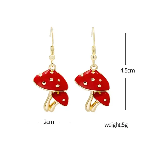 Mushroom Earrings-Cute Dangle Hypoallergenic Jewelry