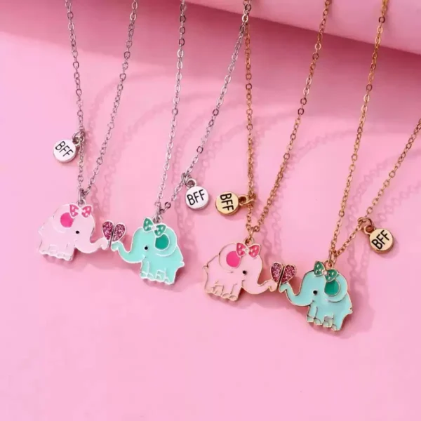 Magnetic Elephant BFF Necklaces - 2 Best Friend Necklaces