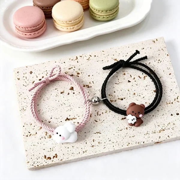 Magnetic Bear & Bunny Bracelets for Best Friend