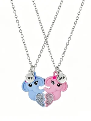 Cute Elephant BFF Necklace 2PCS Friendship Matching Jewelry