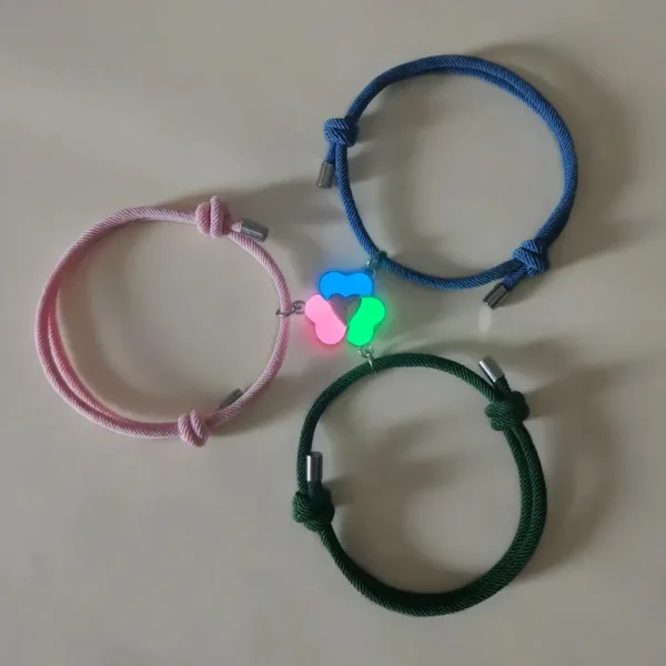 Magnetic Glow-in-the-Dark Bracelets for 3/4 Best Friend Gifts