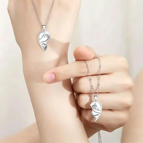 Forever BFF Matching Necklaces Best Friend Pendant Gift 2PCS