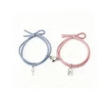 2 BFF Bracelets Set Heart Lock Key Rope Friendship Gift Fun