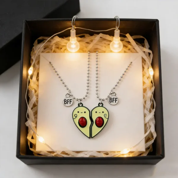 Avocado BFF Matching Necklaces Cute Friendship Jewelry 2Pcs