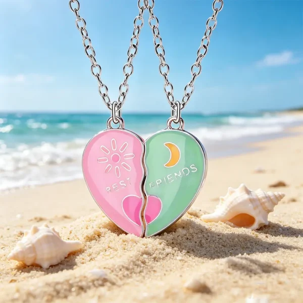 Sun Moon Best Friends Necklaces - 2PCS BFF Friendship Gift