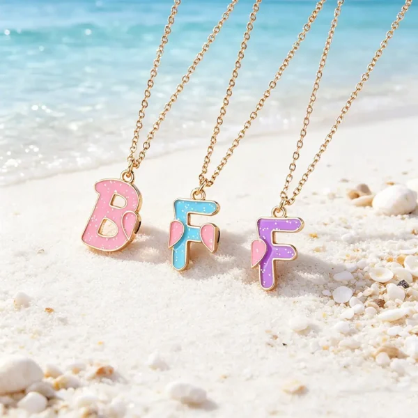 BFF Letter Necklaces 3 Best Friends Friendship Jewelry