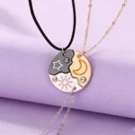 Sun Moon Star BFF Matching Necklaces-3 Best Friends