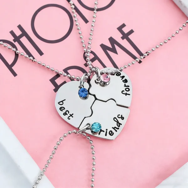 Best Friends Forever BFF Necklaces-3/4 Puzzle Necklace