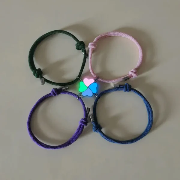 Magnetic Glow-in-the-Dark Bracelets for 3/4 Best Friend Gifts