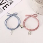 2 BFF Bracelets Set Heart Lock Key Rope Friendship Gift Fun