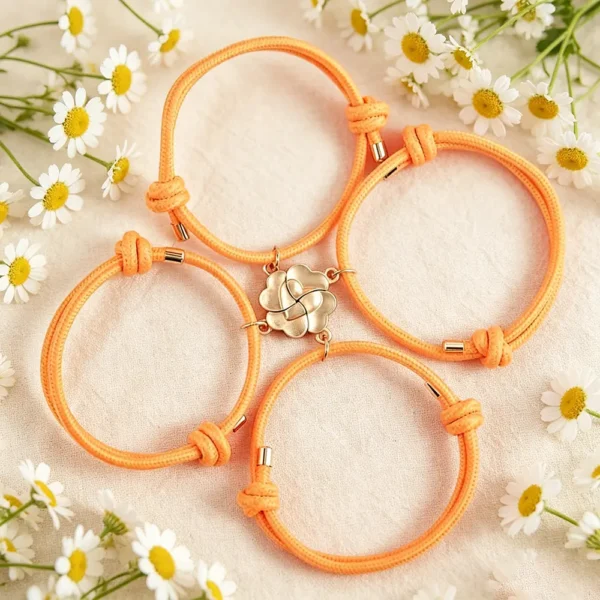 Magnetic BFF Heart Bracelets For 4 Best Friend