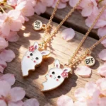 Bunny Matching BFF Necklaces Set Best Friend Gift