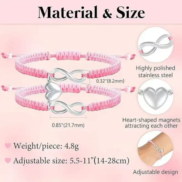 Magnetic Heart Infinity Love Matching Bracelet Set