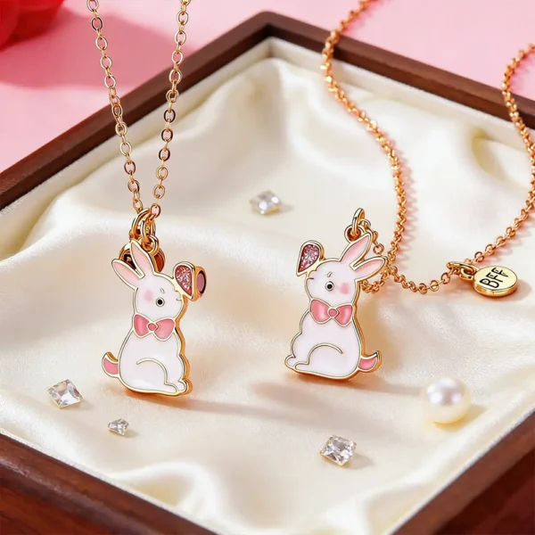 Magnetic BFF Rabbit Necklaces Matching Friendship Jewelry