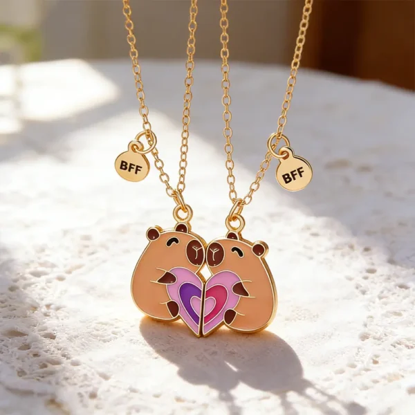 Magnetic Heart BFF Necklace 2Pcs Matching Friendship Jewelry