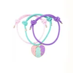 BFF Matching Heart Bracelets for 3 Best Friends