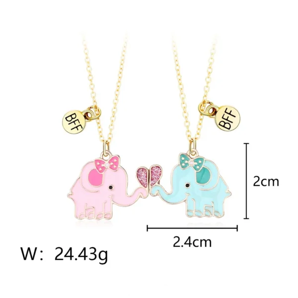 Magnetic Elephant BFF Necklaces - 2 Best Friend Necklaces