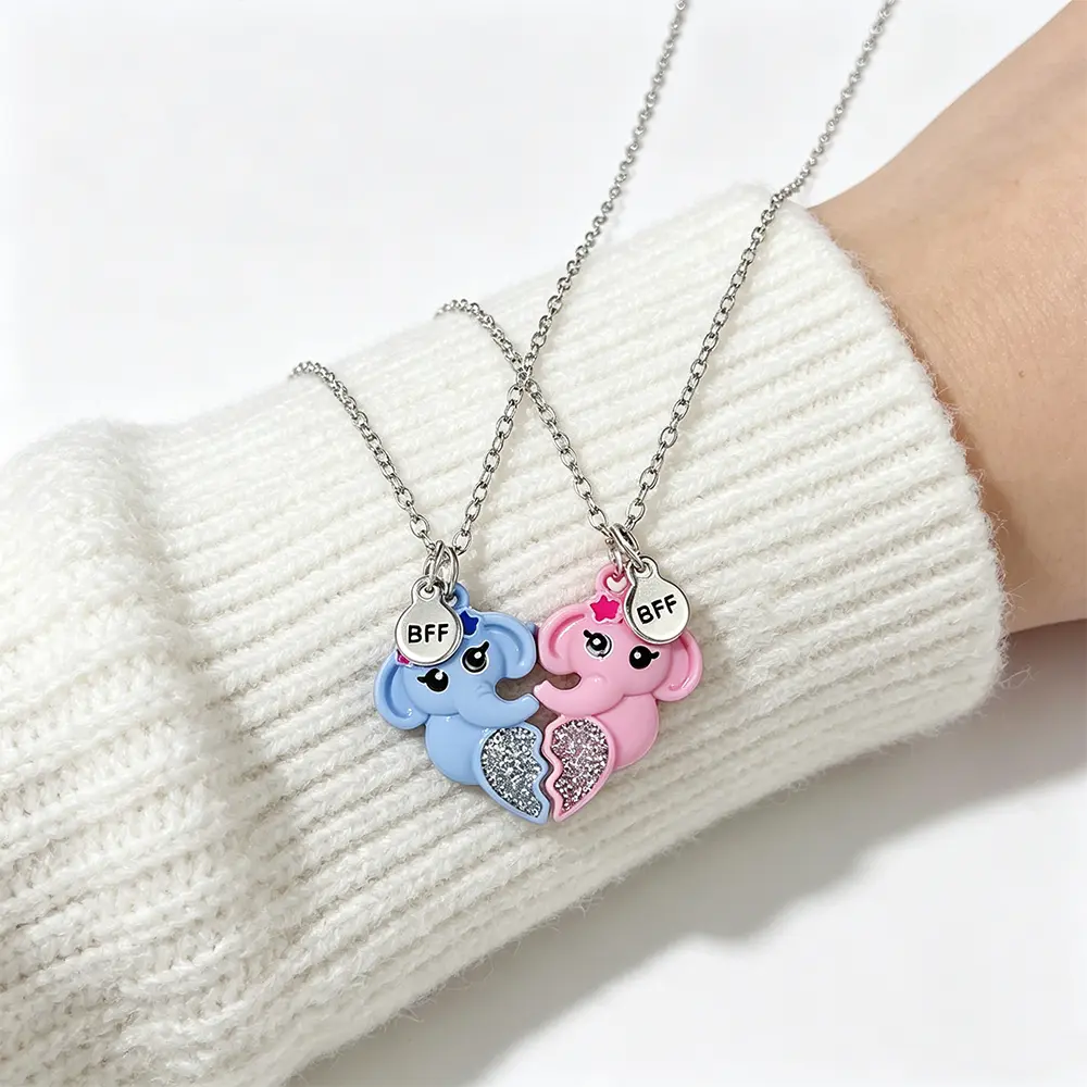 Cute Elephant BFF Necklace