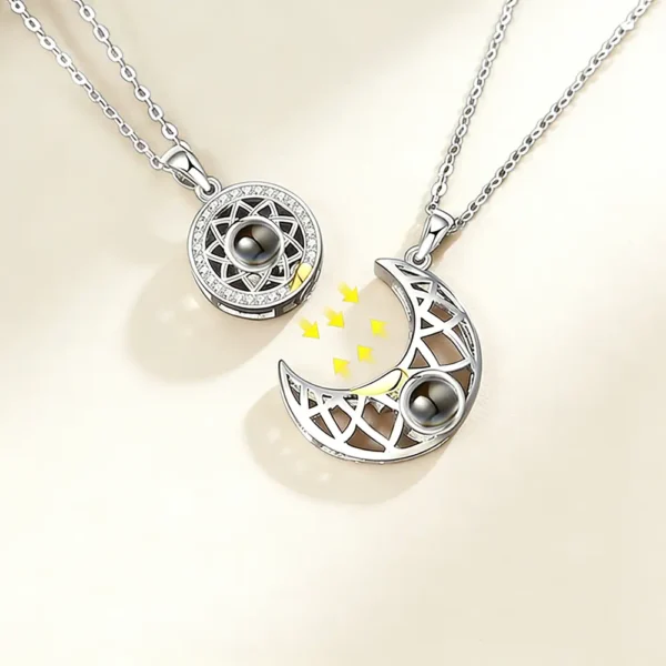 100 Languages I Love You -2PCS Sun Moon BFF Necklaces