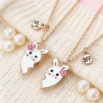 Bunny Matching BFF Necklaces Set Best Friend Gift