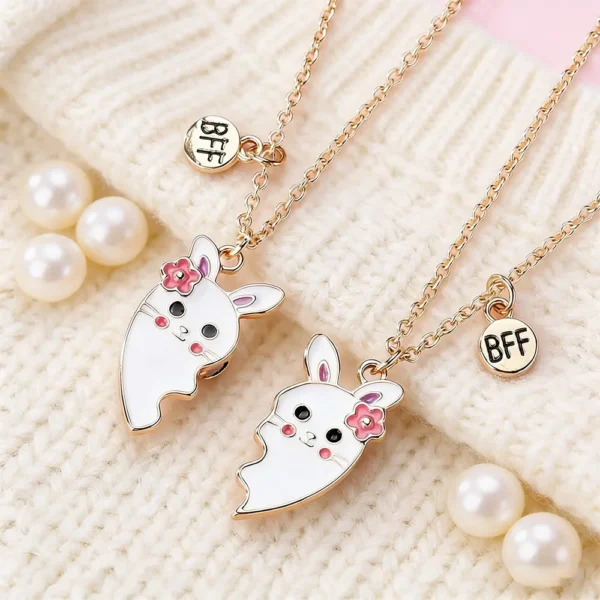 Bunny Matching BFF Necklaces Set Best Friend Gift