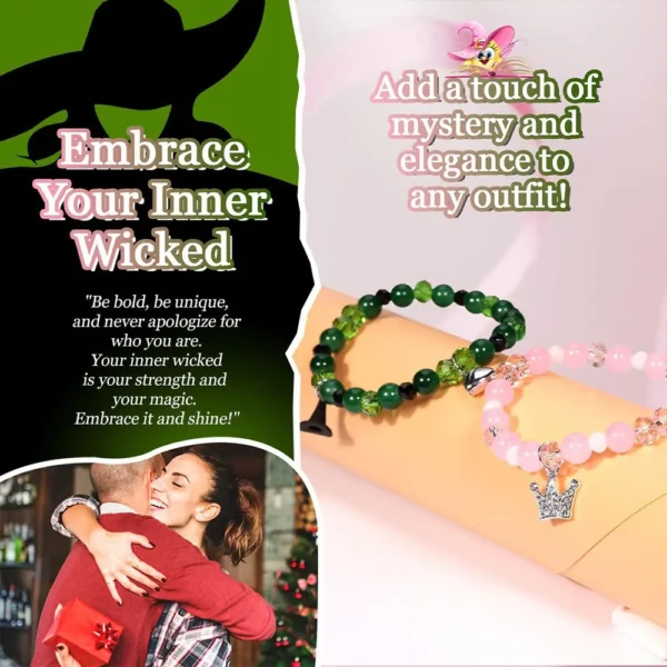 Wicked Matching Bracelet Set Magnetic Heart Charm 2PCS