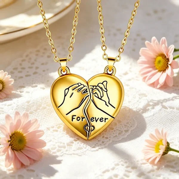 Forever BFF Matching Necklaces Best Friend Pendant Gift 2PCS