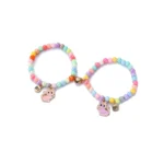 Rainbow Beaded Cat Bracelet for 2 Best Friend