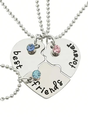Best Friends Forever BFF Necklaces-3/4 Puzzle Necklace