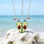 Avocado BFF Matching Necklaces Cute Friendship Jewelry 2Pcs