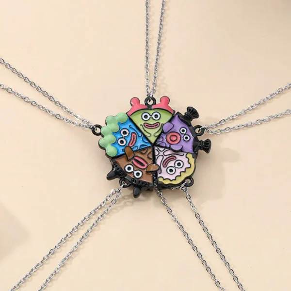 Cute Monster BFF Necklaces|5 Piece Matching Pendant Gift