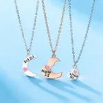 Sisterhood BFF Matching Necklaces-3Pcs Sister Gift Pendant