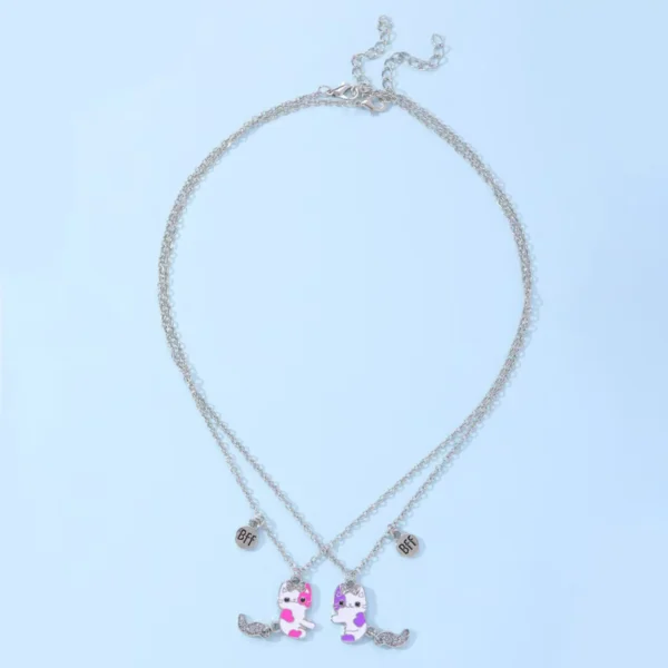 Cute Kitty BFF Necklaces-2Pcs Best Friend Pendant Gift