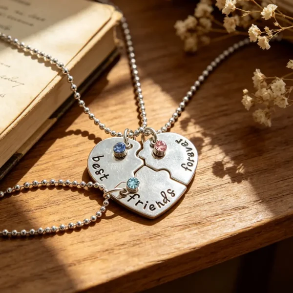 Best Friends Forever BFF Necklaces-3/4 Puzzle Necklace