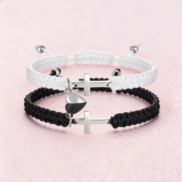 Magnetic Heart Cross Bracelet for Best Friend