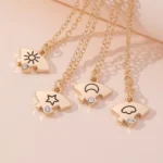 Celestial BFF Puzzle Necklaces-4Pcs Best Friends Gift