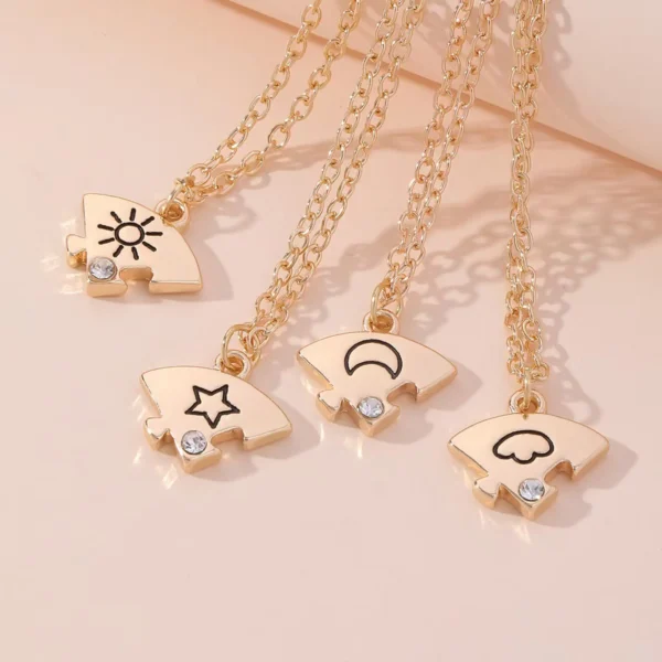 Celestial BFF Puzzle Necklaces-4Pcs Best Friends Gift