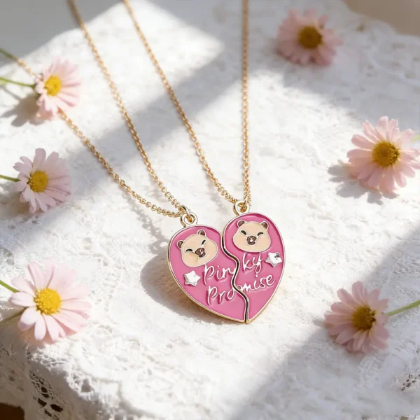 Magnetic Heart BFF Necklace 2Pcs Matching Friendship Jewelry