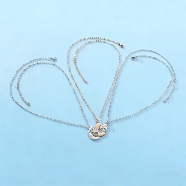 Sisterhood BFF Matching Necklaces-3Pcs Sister Gift Pendant