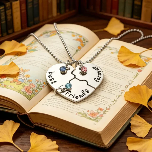 Best Friends Forever BFF Necklaces-3/4 Puzzle Necklace