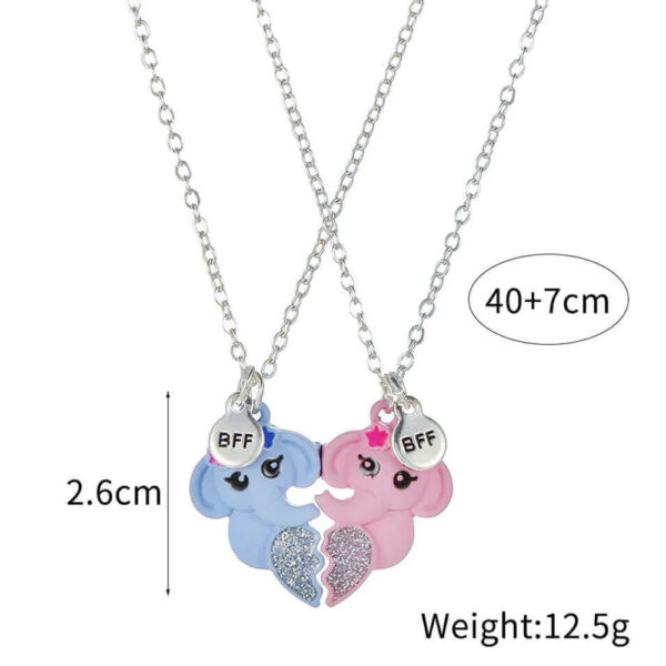 Cute Elephant BFF Necklace 2PCS Friendship Matching Jewelry