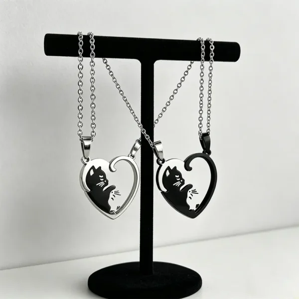 Cute Kitten BFF Necklaces Matching Best Friend Gift
