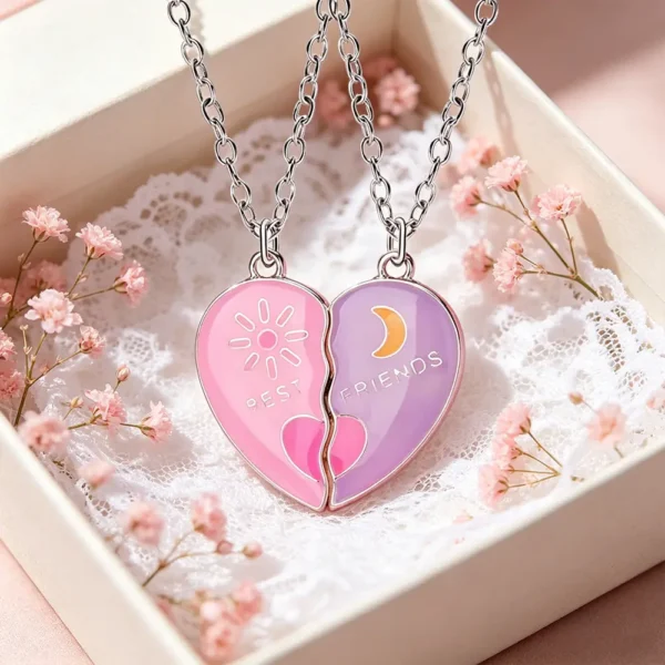 Sun Moon Best Friends Necklaces - 2PCS BFF Friendship Gift