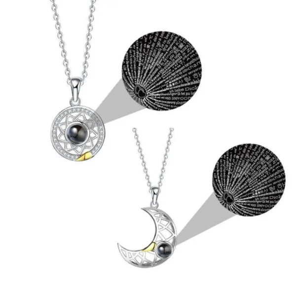 100 Languages I Love You -2PCS Sun Moon BFF Necklaces