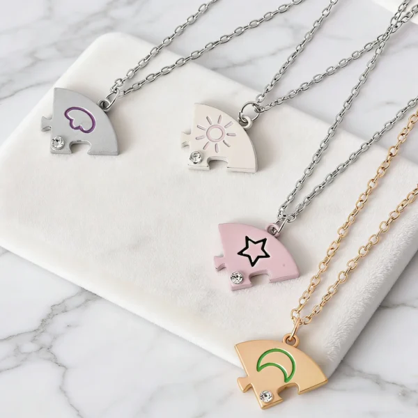 Celestial BFF Puzzle Necklaces-4Pcs Best Friends Gift