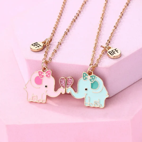 Magnetic Elephant BFF Necklaces - 2 Best Friend Necklaces