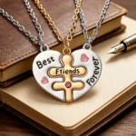 Best Friends Forever BFF Necklaces-3 Piece Split Heart Pendant