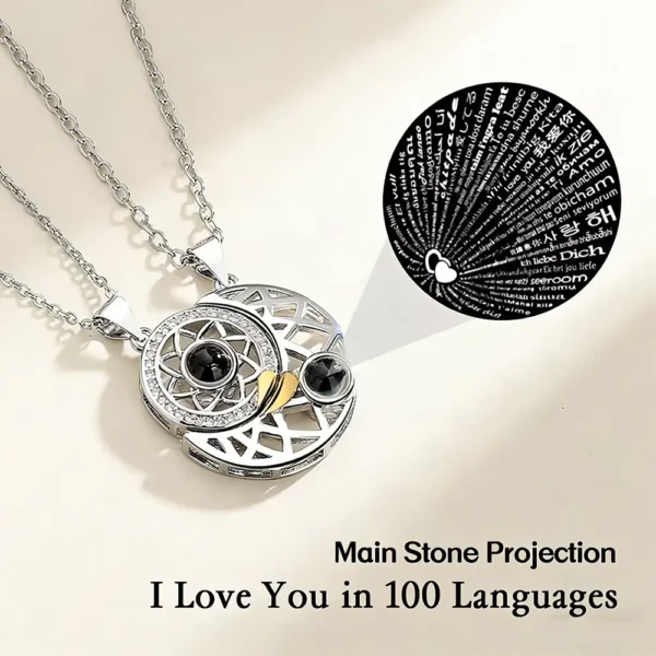 100 Languages I Love You -2PCS Sun Moon BFF Necklaces