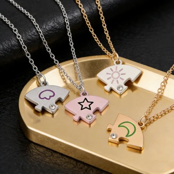 Celestial BFF Puzzle Necklaces-4Pcs Best Friends Gift
