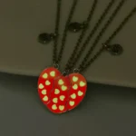 3Pcs Glow In Dark BFF Matching Heart Necklaces